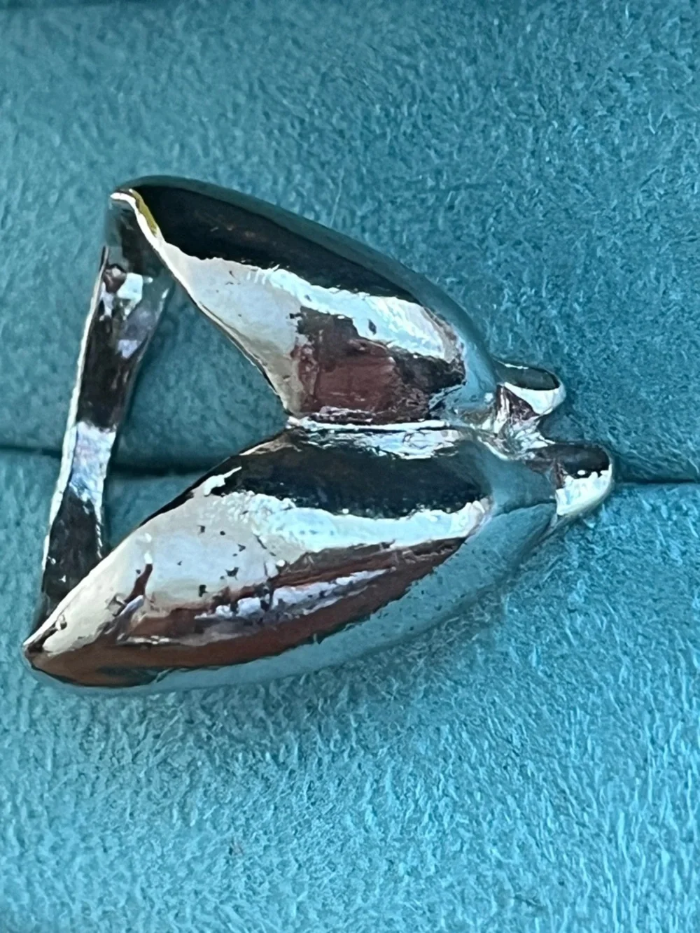 Silver Pair of Dolphin Ring-size 9